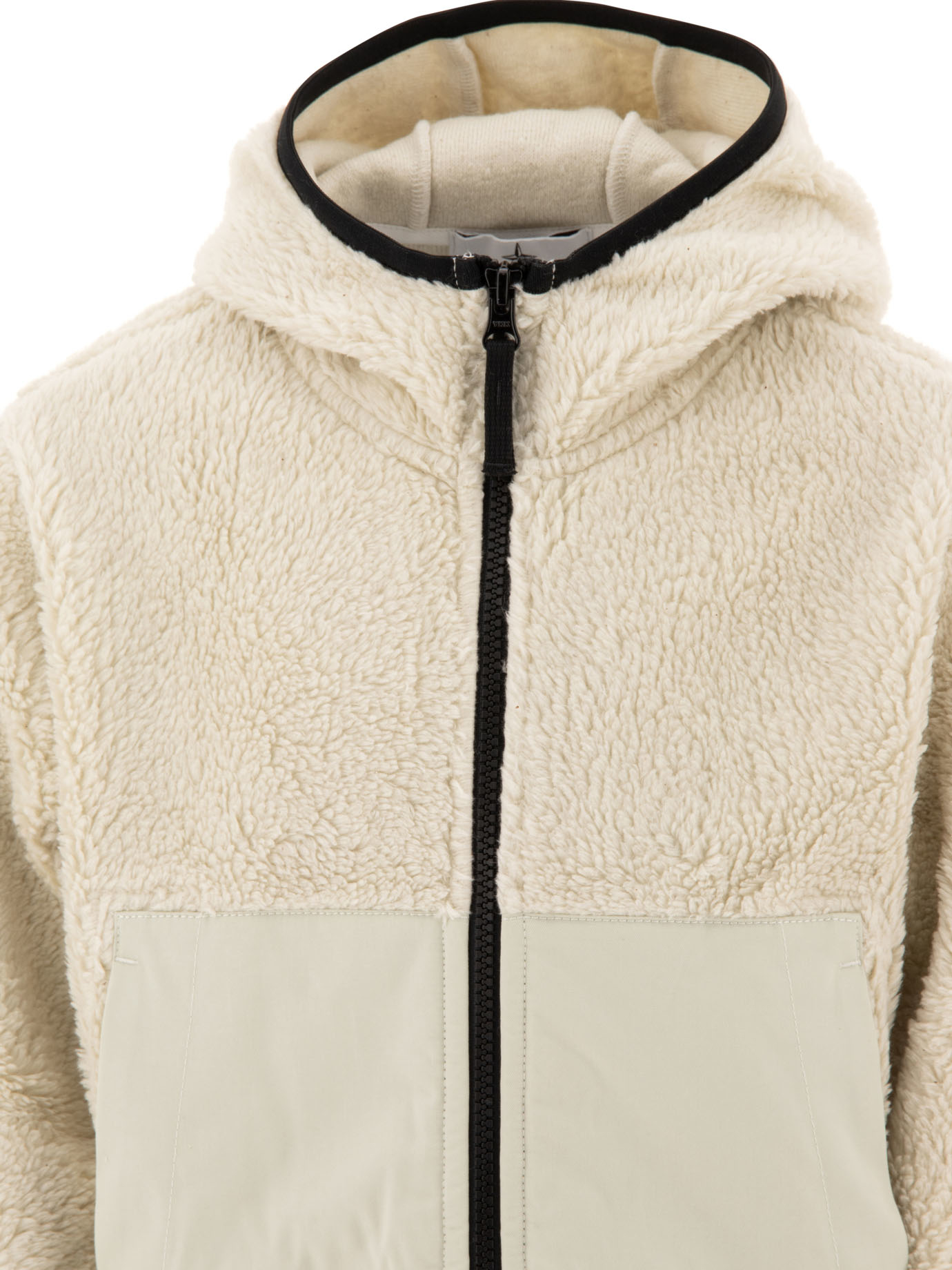 STONE ISLAND JUNIOR Beige Compass teddy hoodie